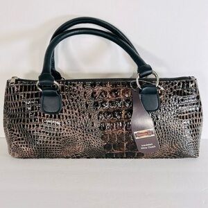 Primeware NWT Insulated Wine Travel Clutch Croc Design Bag Includes Corkscrew